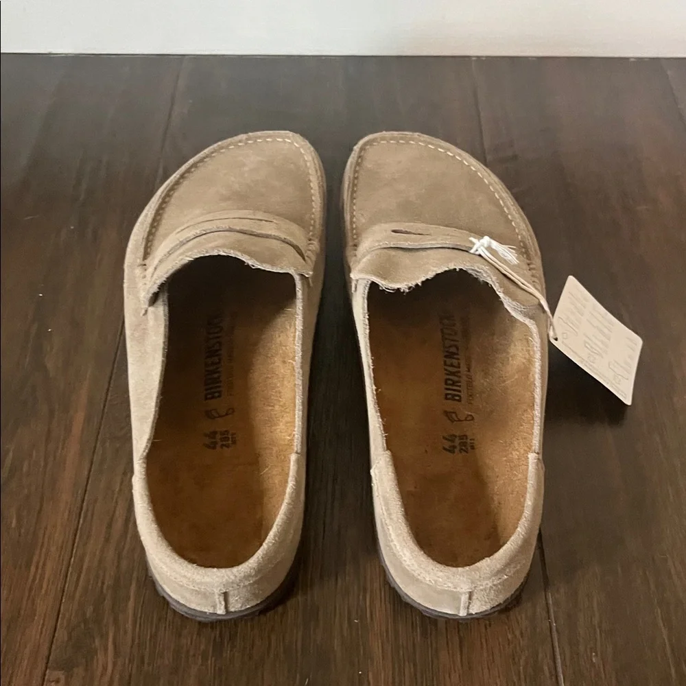 Birkenstock Suede Penny Loafers in Taupe - Picture 6 of 8